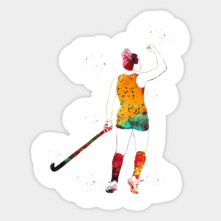 Field Hockey Player Girl Sticker